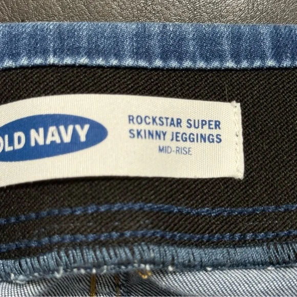 Old Navy Blue Rockstar Super Skinny Jeggings with Elastic Waistband - Picture 8 of 10